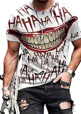 3D Clown Character T-shirt for Men - Large Size Fashion - RizzKings.store