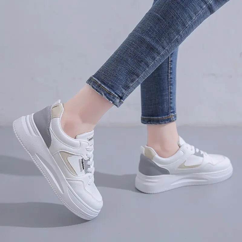 2023 Spring New Women's Breathable White Sneakers - RizzKings.store