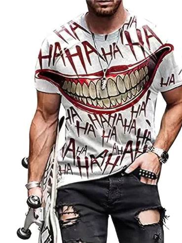 3D Clown Character T-shirt for Men - Large Size Fashion - RizzKings.store
