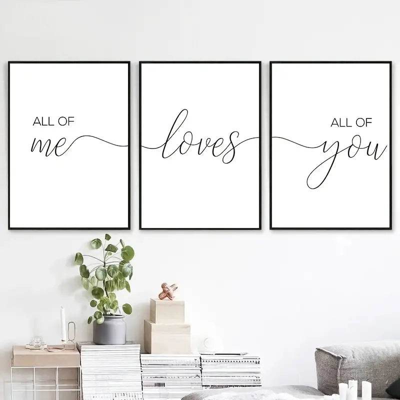 3pcs All Of Me Loves All Of You Canvas Wall Art Set - RizzKings.store