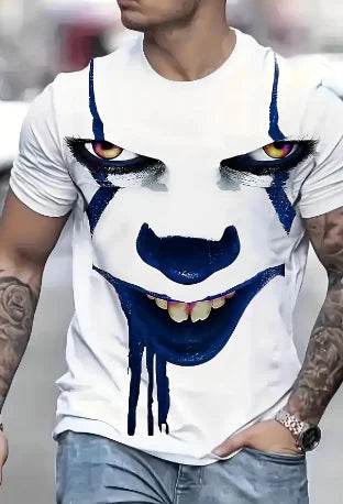 3D Clown Character T-shirt for Men - Large Size Fashion - RizzKings.store