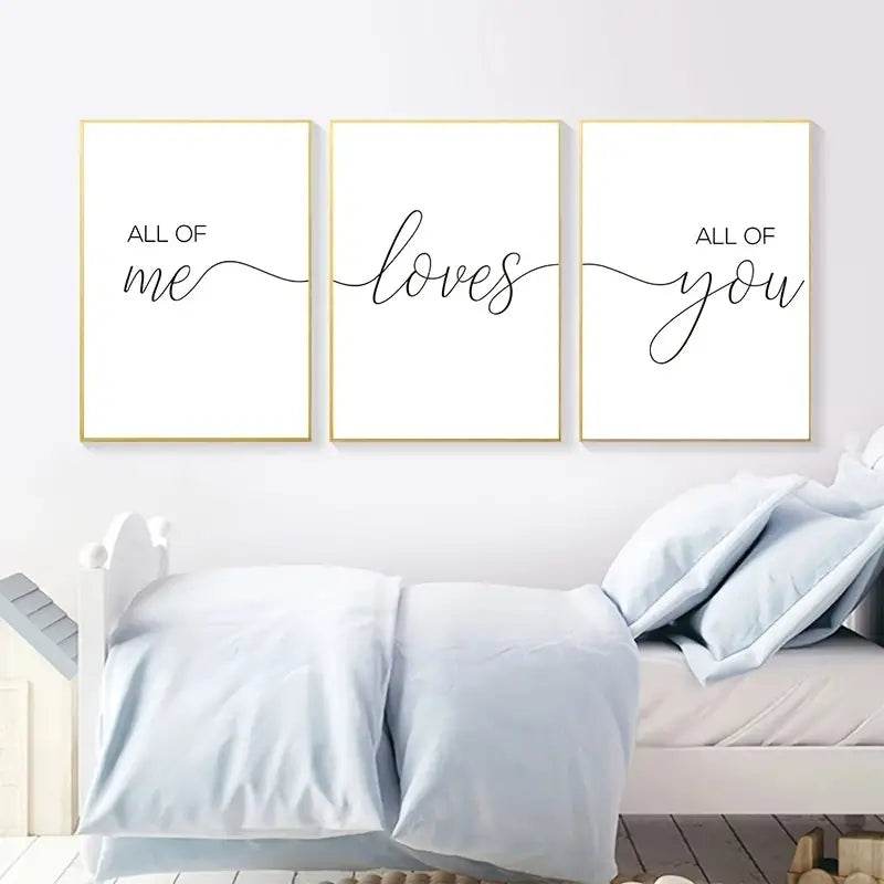 3pcs All Of Me Loves All Of You Canvas Wall Art Set - RizzKings.store