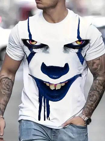 3D Clown Character T-shirt for Men - Large Size Fashion - RizzKings.store