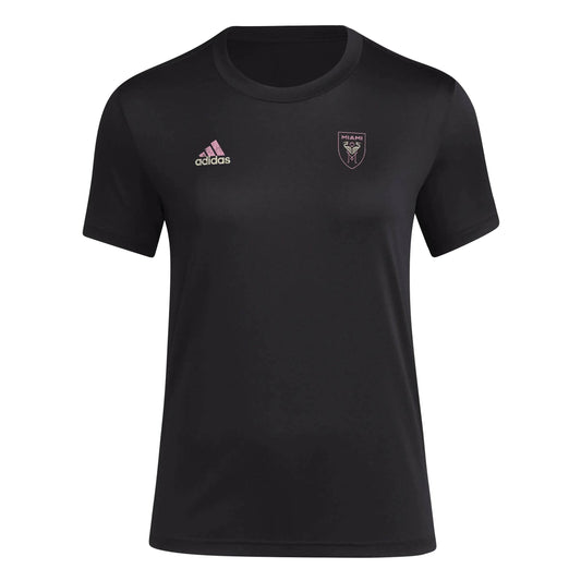 adidas Womens CF Short Sleeve Pre-Game T-Shirt Black/Club Inter De Futbol Miami XX-Large - RizzKings.store