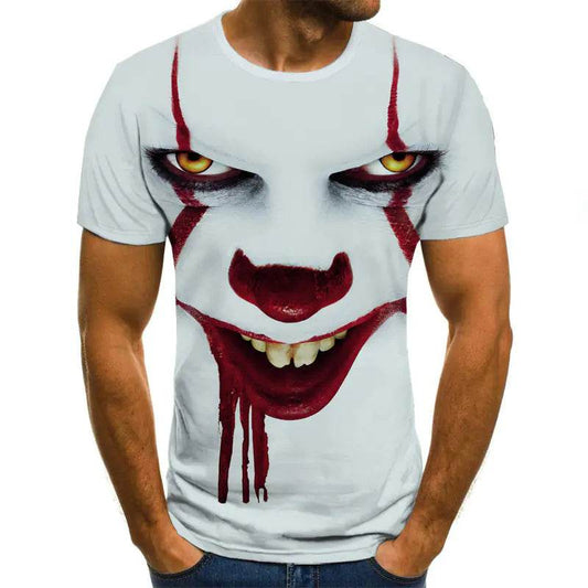 3D Clown Character T-shirt for Men - Large Size Fashion - RizzKings.store