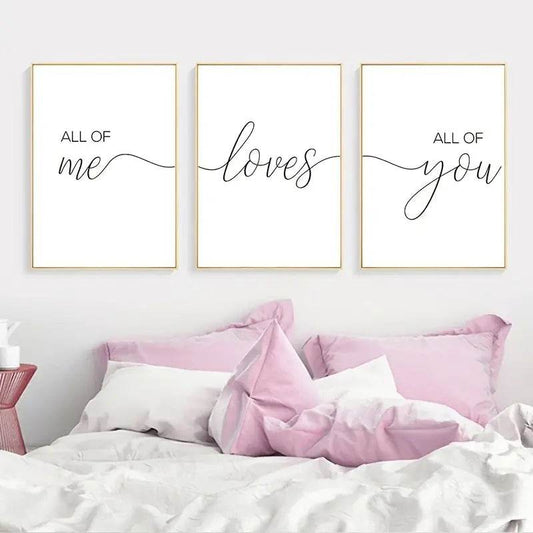 3pcs All Of Me Loves All Of You Canvas Wall Art Set - RizzKings.store