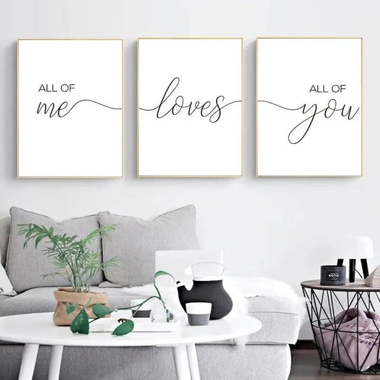 3pcs All Of Me Loves All Of You Canvas Wall Art Set - RizzKings.store