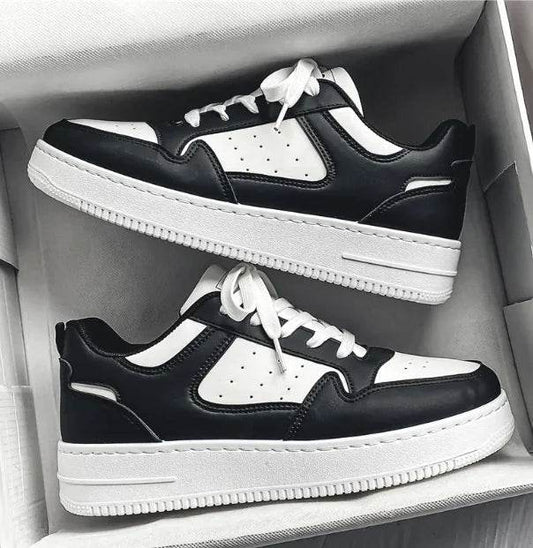 Breathable Leather Platform Sneakers - RizzKings.store
