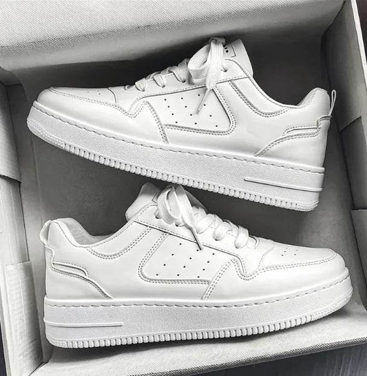 Breathable Leather Platform Sneakers - RizzKings.store